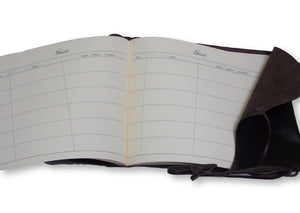 Large Wrap Style Leather Guest Book - Printed Pages