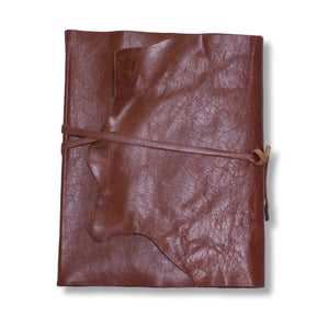 Leather wrap photo album in chestnut