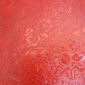 Red embossed Japanese paper