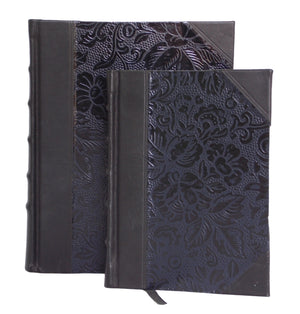 Black half leather Journal available in 2 sizes