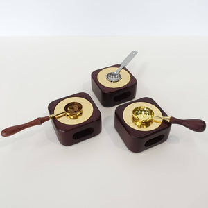 Golden wooden handle medium wax seal spoon