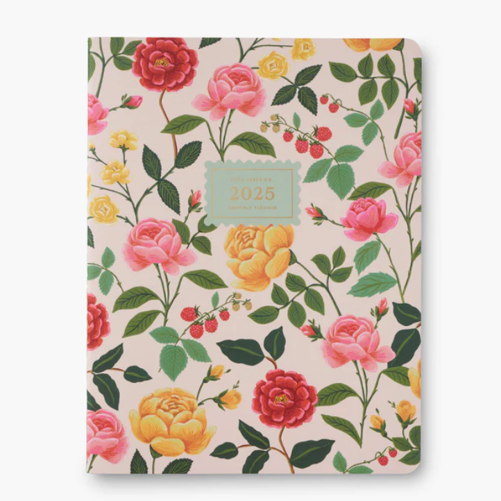 2025 Monthly Planner Notebook - Roses