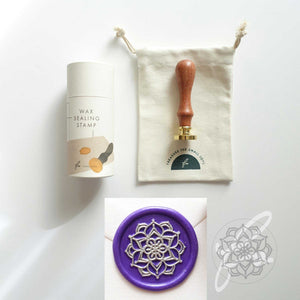 Lotus Mandala wax seal stamp, wax seal kit or stamp head