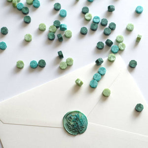 Mixed Green Forest Apple Aqua 100pcs sealing wax beads