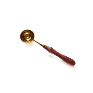 Golden wooden handle medium wax seal spoon