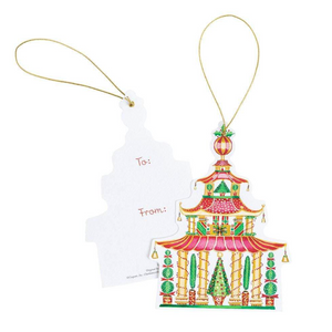 Die Cut Gift Tag - Christmas Pagoda