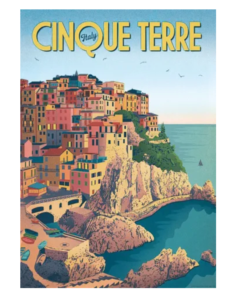 Vintage Italian Poster - Cinque Terre