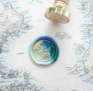 Earth Globe Wax Seal Stamp