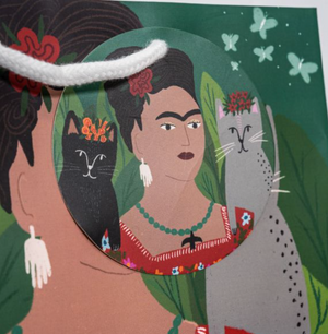 Frida and her Catlos matching gift tag