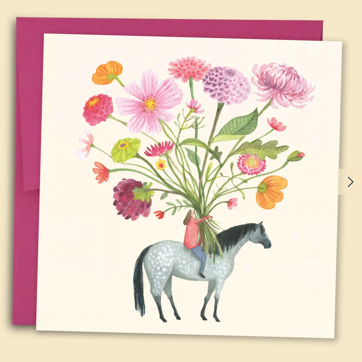 Flowers on Horseback Greeting Card for Any occasion