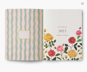 2025 Monthly Planner Notebook - Roses