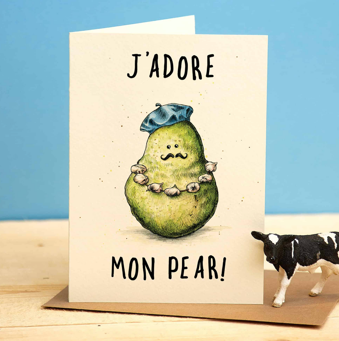 J'Adore Mon Pear Greeting Card