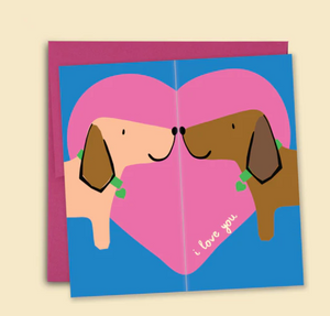 I Love You Dachshund Greeting Card