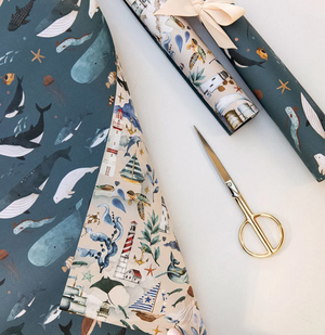 Nautical/Whales Double-sided Wrap