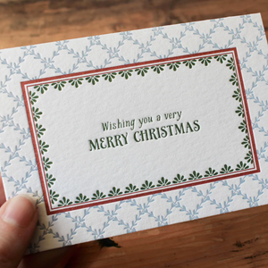 Letterpress Christmas Notecard - Ornamental Vine