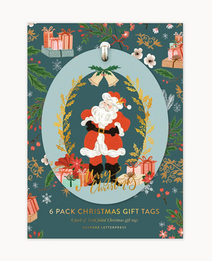 Christmas Gift Tags 6 pack "Jolly Santa"