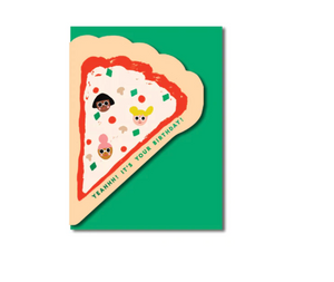 Die-cut Pizza Birthday Greeting Card