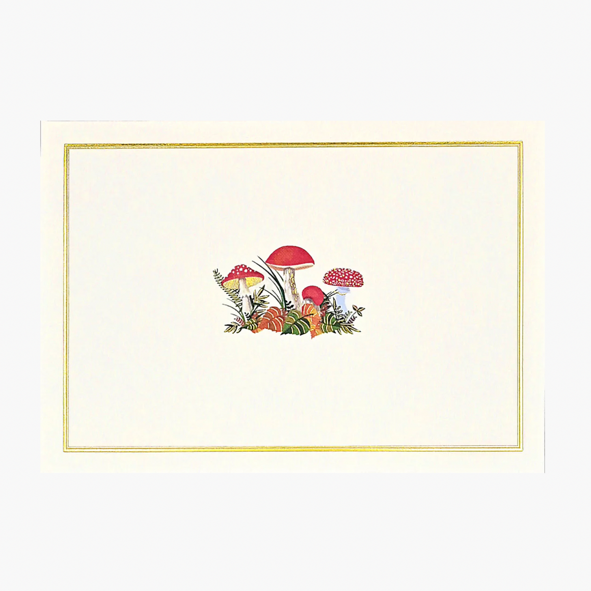 Mushroom Notecard with gold border