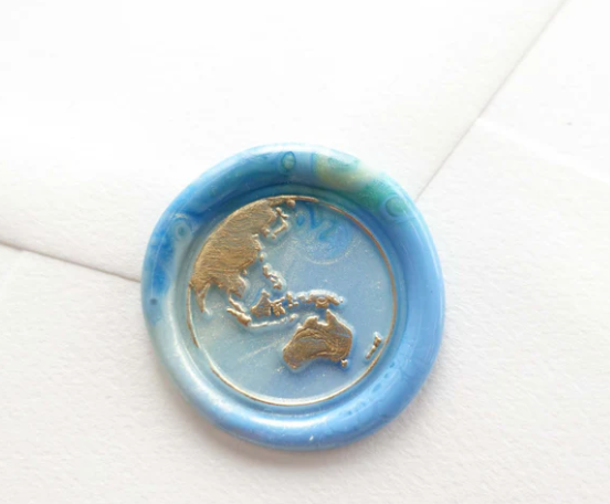 Earth Globe Wax Seal Stamp