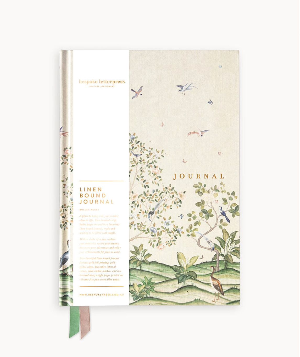 Linen Bound Journal -Spring Landscape (Bullet)