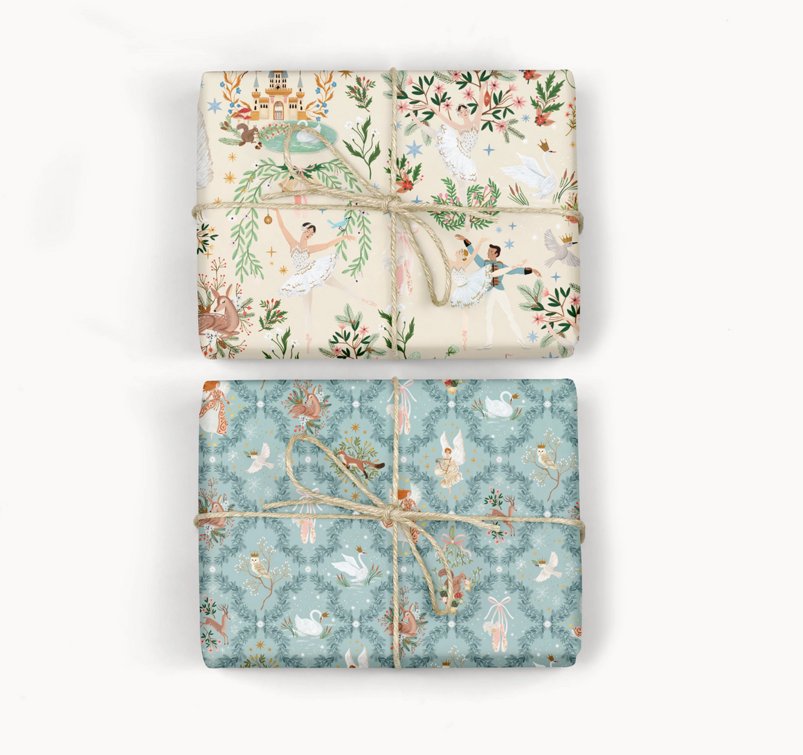 Swan Lake/ Winter's Woodland Ballet Christmas Gift Wrap