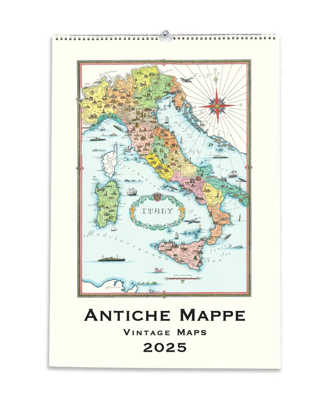 2025 Large Art Calendar - Vintage Maps