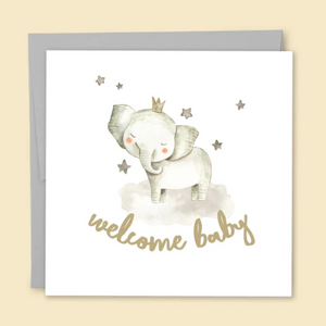 Welcome Baby Elephant Card