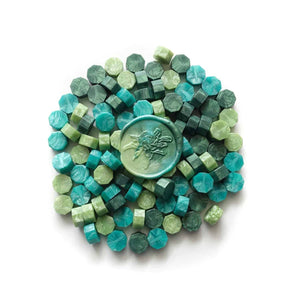 Mixed Green Forest Apple Aqua 100pcs sealing wax beads