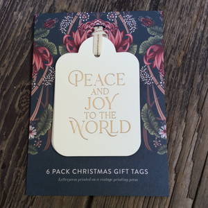 Peace and Joy to the World Letterpress Gift Tag