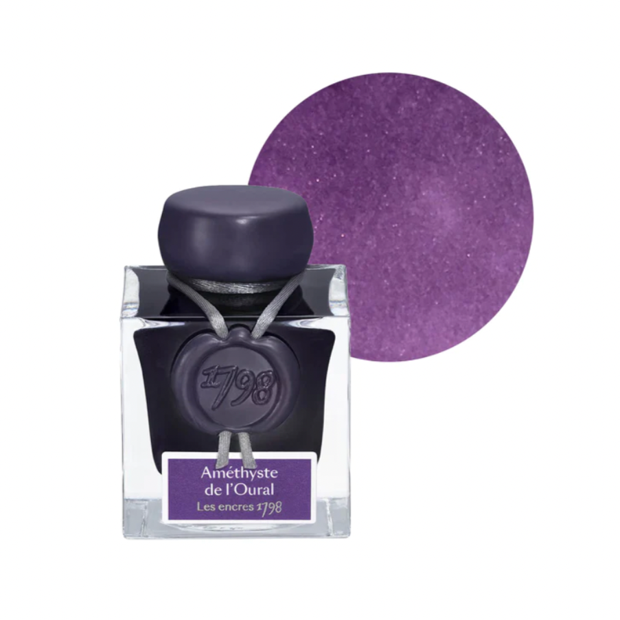 Jacques Herbin Prestige -1670 Collection Fountain Pen Ink - Amethyste de l'Oural (Amethyst of The Urals) : 50ml