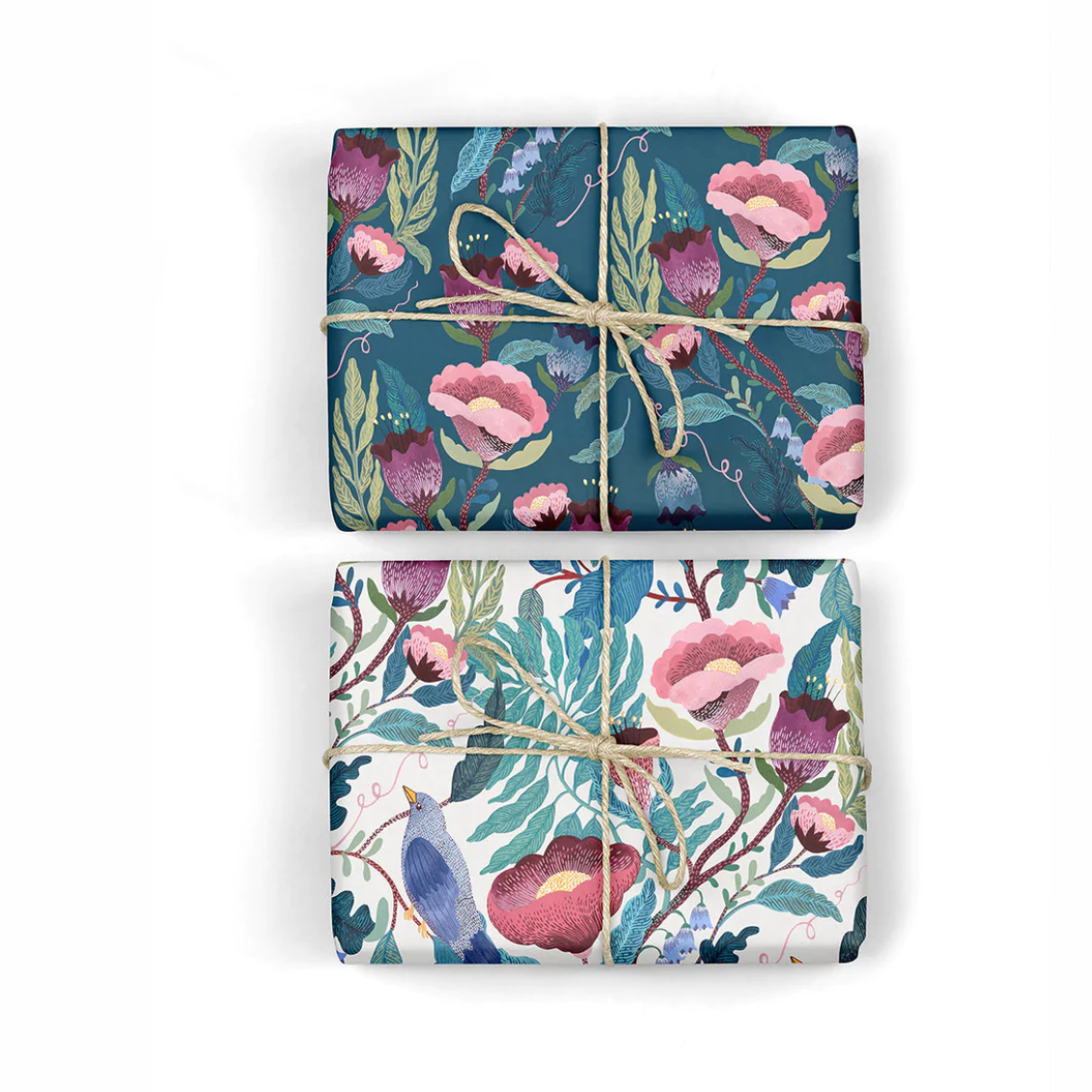 Bird Twig/Indigo Floral Gift Wrap