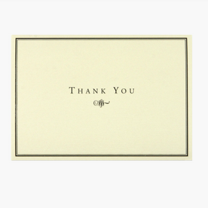 Black and Cream Thank You Note Cards