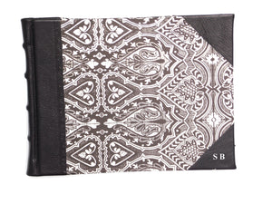 Half Leather Signature Book- Black Persian Design