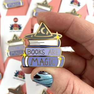 Books Are Magic Label Pin