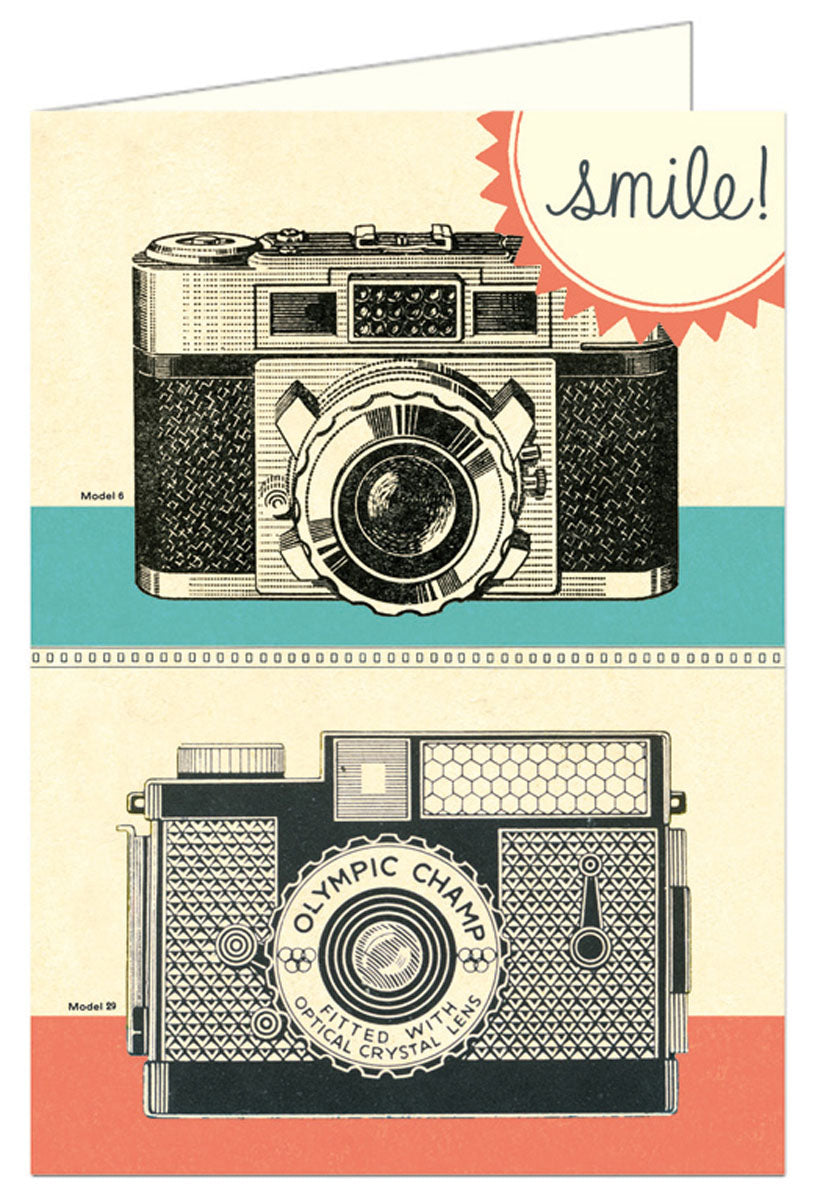 'CAMERA' Vintage Greeting Card