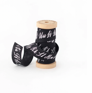 Calligraphy Ribbon on Wooden Spool