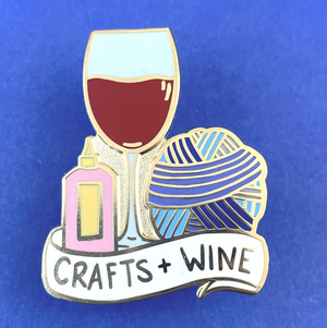 Crafts and Wine Label Pin