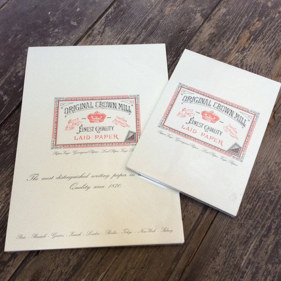 Original Crown Mill writing pads