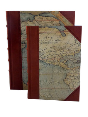 World Maps Half Leather Journal