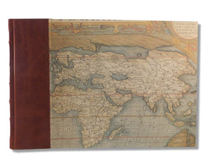 Large Photo Album - Quarter leather World Maps Design