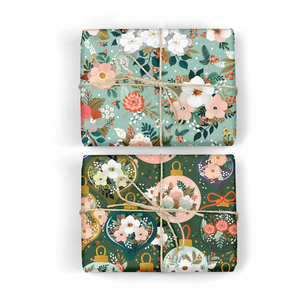 Christmas Ornaments/Floral Fields Double-sided Wrap