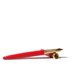 Brush Fountain Pen - Gold Plated Nib - Red Carpet