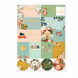 Floral Fields Christmas Stickers - 45 pack