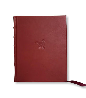 Large Red Leather Baby Journal
