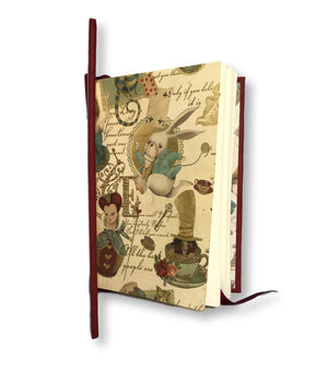 Leather Baby Journal with Alice in Wonderland endpapers