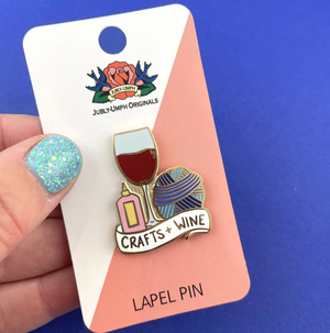 Crafts and Wine Label Pin