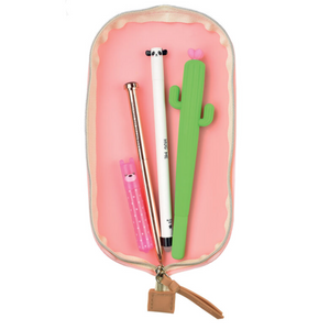 Legami cue pencil case in Pink fully opened