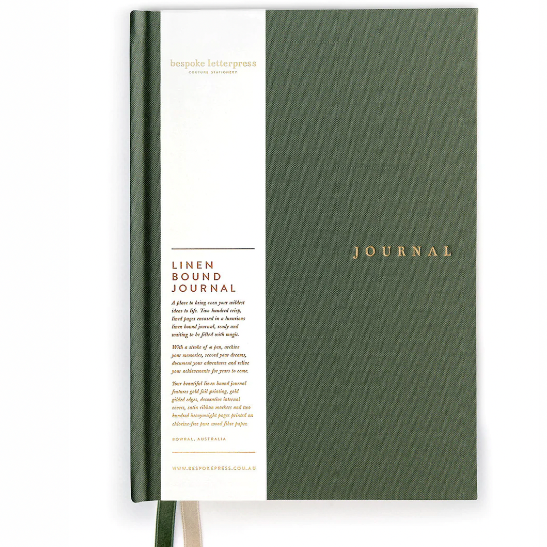 Linen Bound Journal - Olive