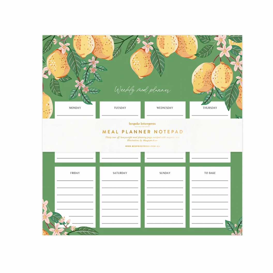 Meal Planner Notepad - Lemons