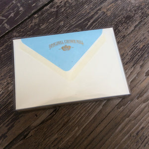 Correspondence card set with ice blue lined envelopes